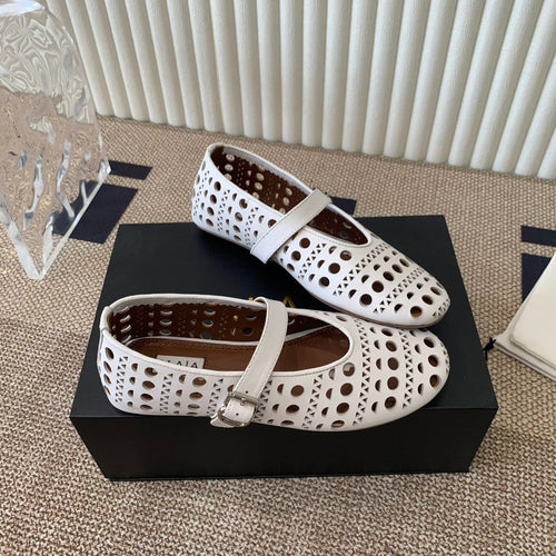 ballet flat in vienne white lambskin