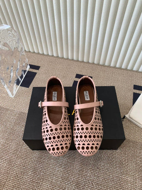 ballet flat in vienne nude lambskin