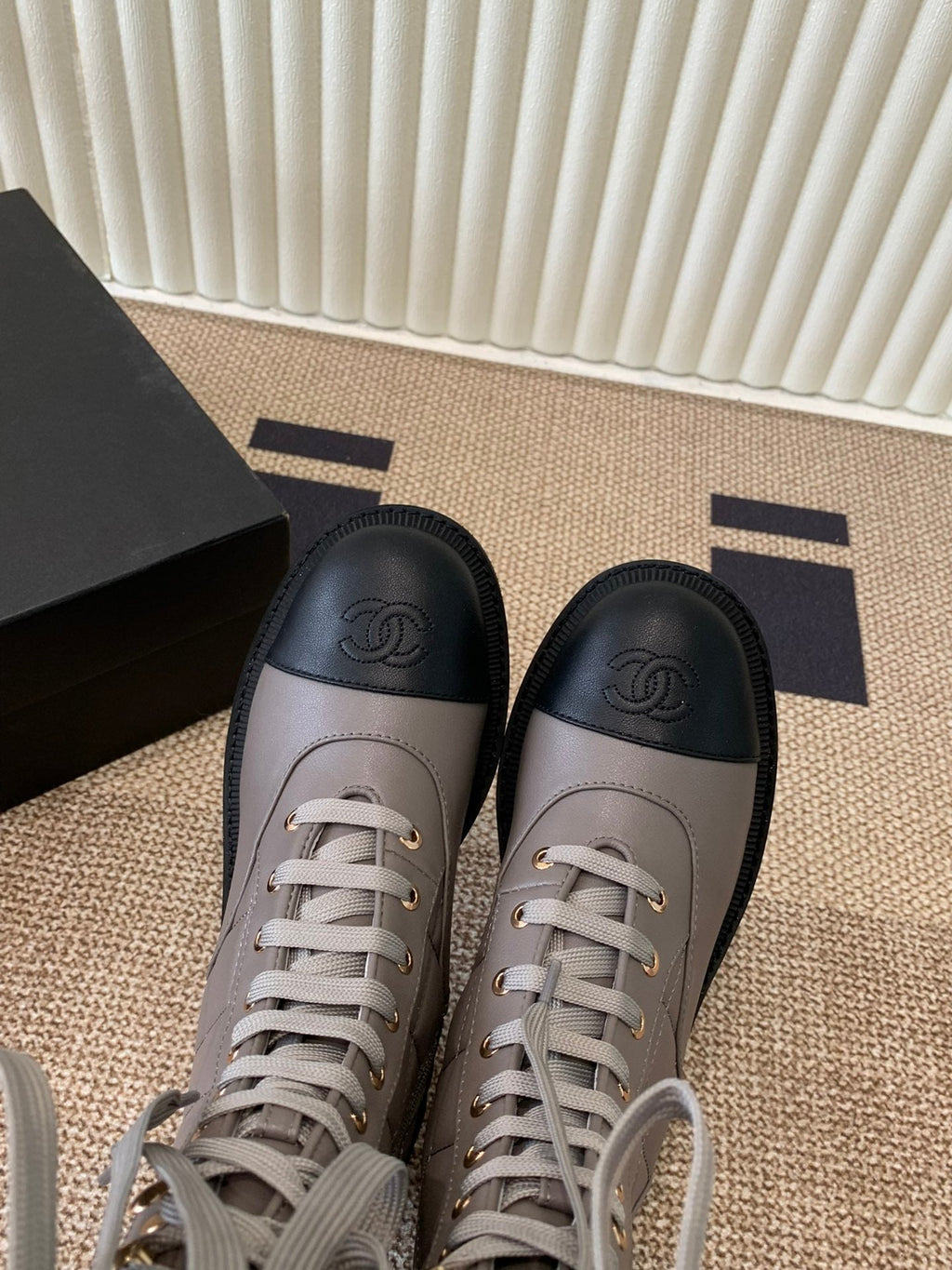 Chanel Electric Show Boot Brown and Black Leather 507524