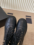 Chanel Electric Ankle Show Boot Black Leather 507526