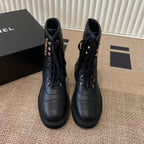 Chanel Electric Ankle Show Boot Black Leather 507526