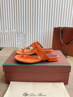 LP 25C Thong Slide Sandal Kyoto Orange Suede 208110