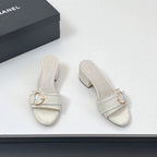 CC Mule Sandals In White Canvas Fabric 149437