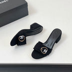 CC Mule Sandals In Black Canvas Fabric 149439