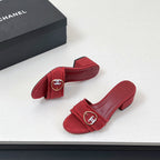 CC Mule Sandals In Red Canvas Fabric 149440