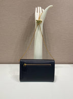 PRA Cross pattern envelope bag black leather 341148