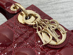 mini lady 17 wine patent calfskin