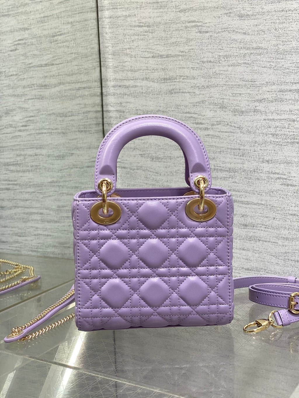 Lady Bag 17cm Violet Lambksin