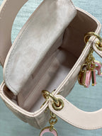CD Lady 17cm Pink Lambskin Pink Charm