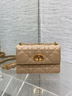 MISS CARO MINI 17 BAG IN CAMEL BEIGE MACROCANNAGE LAMBSKIN