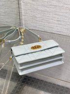 MISS CARO MINI 17 BAG IN CHROME GRAY MACROCANNAGE LAMBSKIN