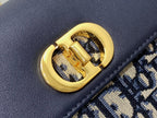 MONTAIGNE AVENUE MINI 22 BAG IN NAVY BLUE CALFSKIN AND MONOGRAM OBLIQUE JACQUARD