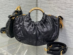 WALK IN PURSE 36 BAG BLACK LAMBSKIN WITH GOLD HARDWARE