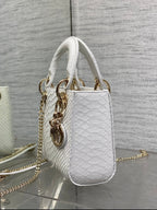 MINI 17 LADY BAG IN WHITE SNAKESKIN PATTERN LAMBSKIN