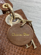 MINI 17 LADY BAG IN PEACAN BROWN METALLIC LAMBSKIN