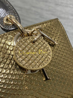 MEDIUM 16 LADY BAG IN GOLD METALLIC LAMBSKIN