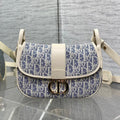 CD Montaigne classic monogram 25 blue white canvas jacquard