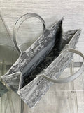 CD Large Dior Book Tote Scotland’s National Flower Pattern Grey Cotton