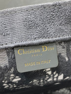 CD Large Dior Book Tote Scotland’s National Flower Pattern Grey Cotton