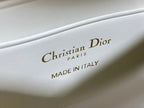 Dior 2025 Microbead Sequin Embroidery Bag 21cm White Gold Calfskin 270503