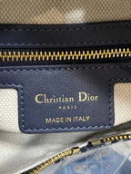 Dior 2025 Voyage Bag 28cm Navy Blue mix Beige Canvas Leather 270574