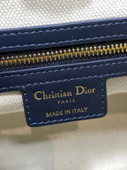 Dior 2025 Star Bucket Bag Navy Blue mix Beige Canvas Leather 270450