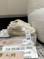 Golden Goose 2025 Space-Star Sabot Sneaker Beige White Wool 141175