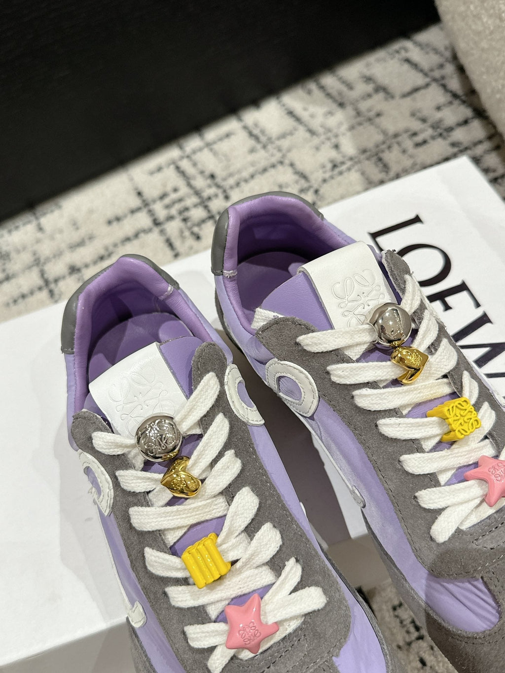Loewe 25 Ballet Runner 2.0 Sneaker Grey Purple Nylon Sheepskin