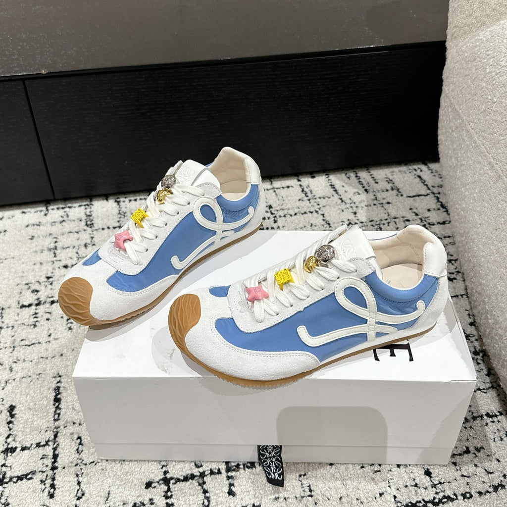 Loewe Ballet Runner 2.0 Sneaker White Blue Nylon Sheepskin