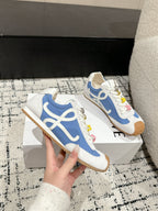 Loewe Ballet Runner 2.0 Sneaker White Blue Nylon Sheepskin
