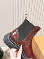 LV Ruby Ranger Ankle Boot 50mm Burgundy Patent Leather 450147