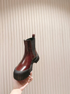 LV Ruby Ranger Ankle Boot 50mm Burgundy Patent Leather 450147