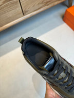 HM INTERACTIVE LACE-UP SNEAKER OLIVE CALFSKIN