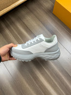LV SPORT SNEAKER IN WHITE MIX GREY CALFSKIN WITH LOGO