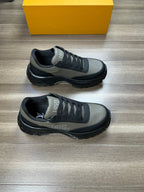 LV SPORT SNEAKER IN OLIVE GREEN MIX BLACK CALFSKIN WITH LOGO