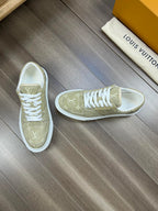 LV TRAINER SNEAKER IN OLIVE YELLOW MONOGRAM DENIM