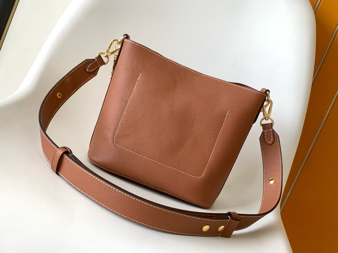 LV Lock and Walk Bag Brown Gold Cowhide 241222