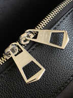 LV M12139 Flore Handbag 28cm Black Perforated Cowhide
