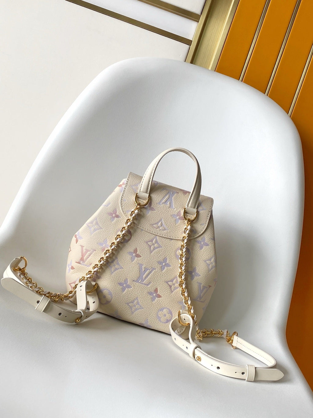 LV M15113 Backpack Monogram Embossed Cowhide Dream Cream GHW