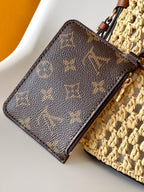 LV M14217 All In BB 16cm Brown Raffia & Cowhide-leather trim