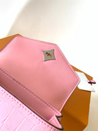LV 25s Rose Des Vents Handbag 19cm Pink Crocodile Metal HW