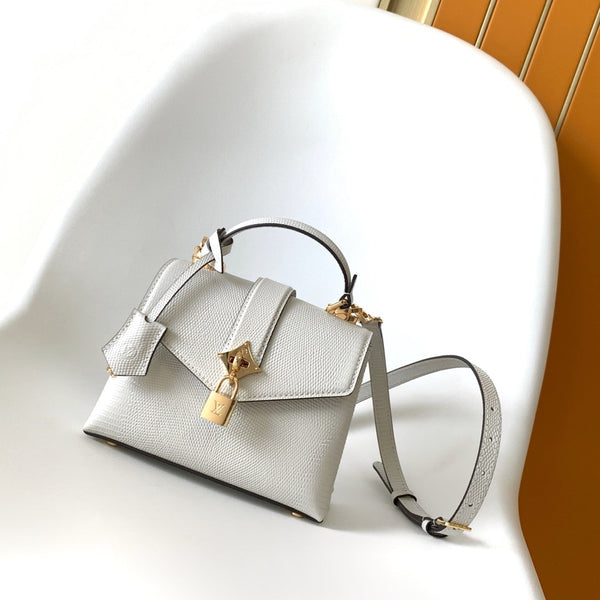 LV 25s Rose Des Vents Handbag 19cm White Lizard GHW