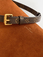 LV Side Trunk MM 23.5cm Brown Suede Canvas