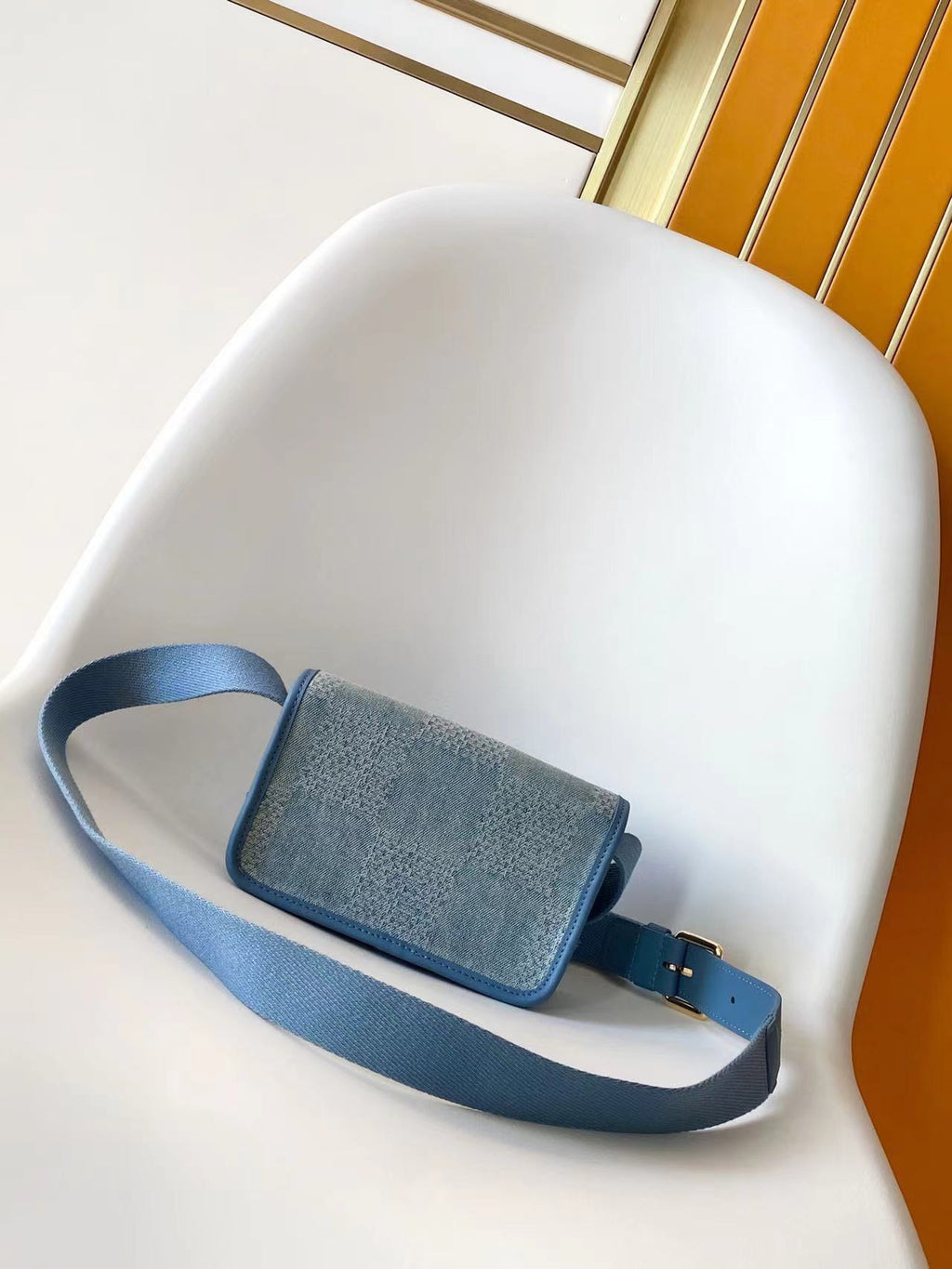 LV Bosphore Mini Handbag 19cm Blue Denim Cotton GHW