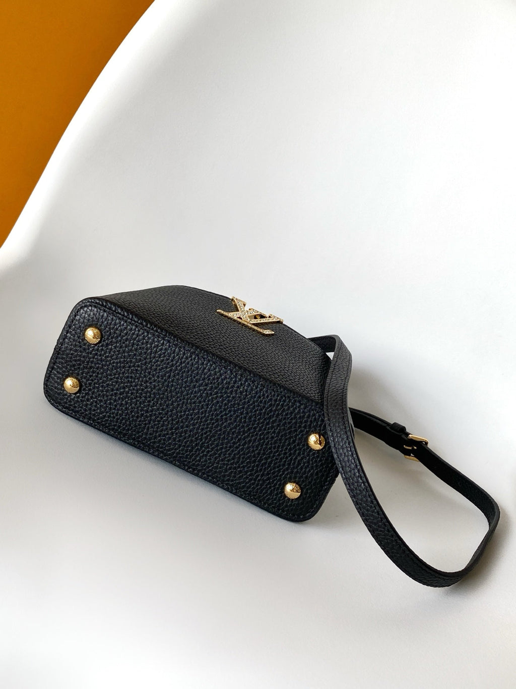 LV Capucines Mini Bedazzled Flower Handle Black Taurillon leather