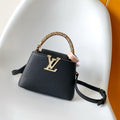 LV Capucines Mini Bedazzled Flower Handle Black Taurillon leather