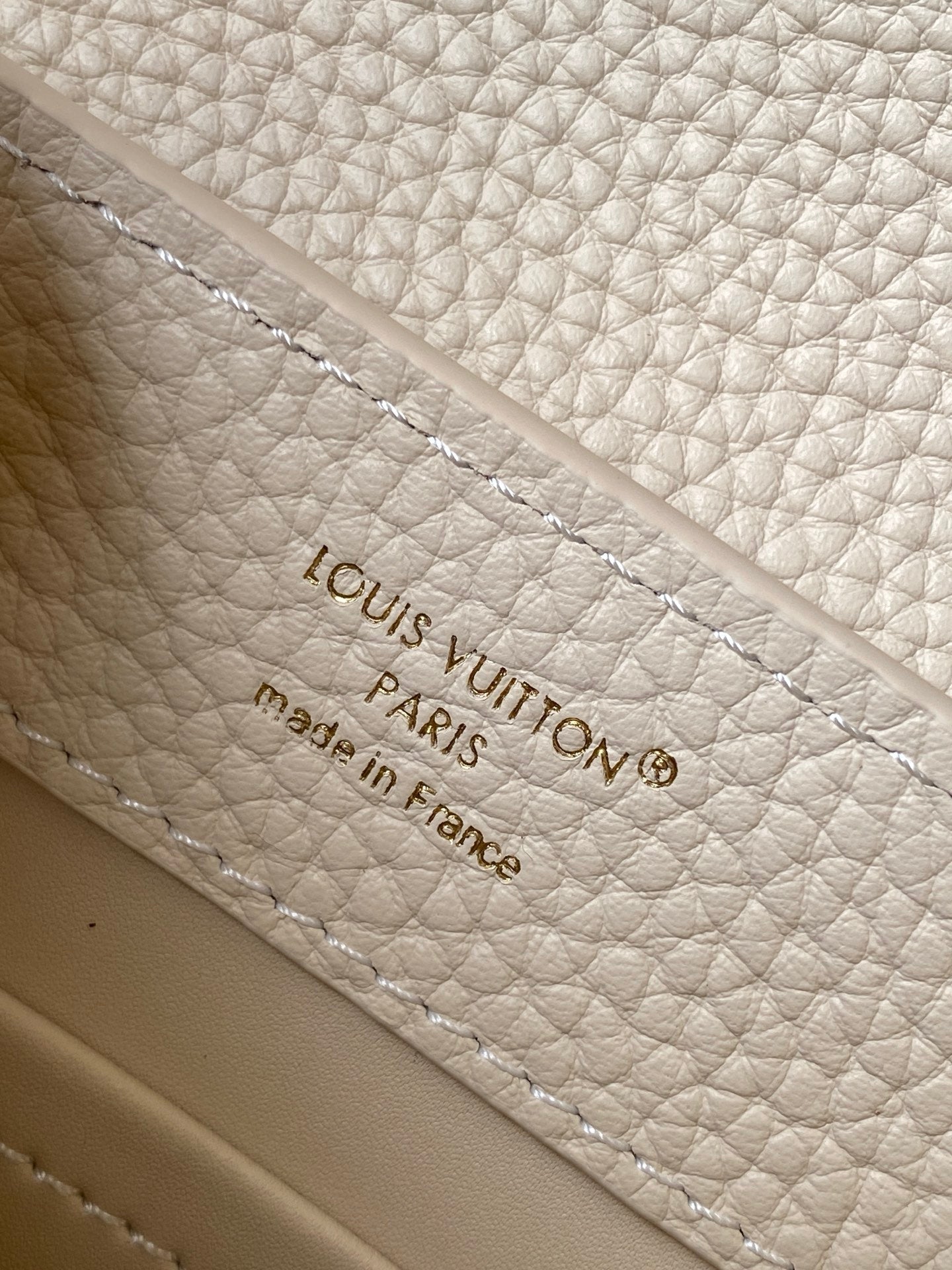 LV Capucines Mini Bedazzled Flower Handle Off White Taurillon leather