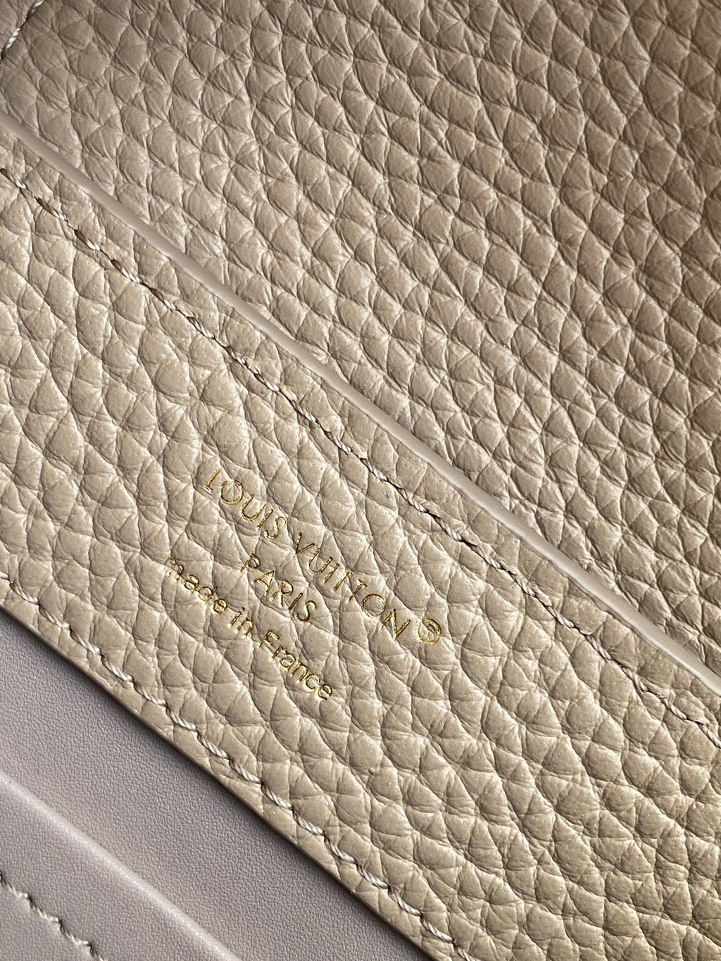 LV Capucines Mini Bedazzled Flower Handle Taupe Taurillon leather