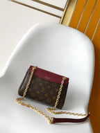 LV Large Saint Germain BB Wine Red Monogram Leather & Coated Canvas