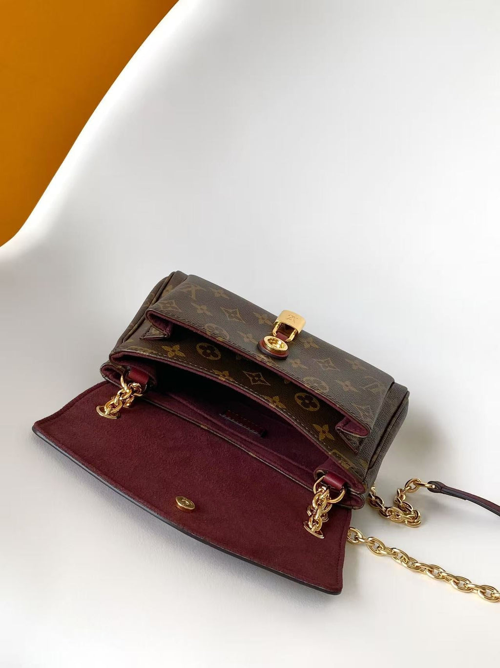 LV Large Saint Germain BB Wine Red Monogram Leather & Coated Canvas